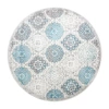 Home Dynamix Boho Andorra Ikat Loomed Indoor Round Area Rug In Gray
