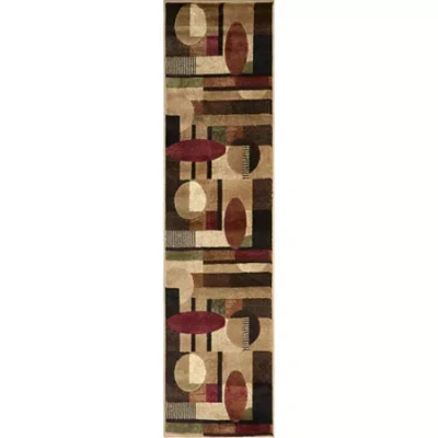 Home Dynamix Jasmine 21"x86" Abstract Rectangular Runner In Brown