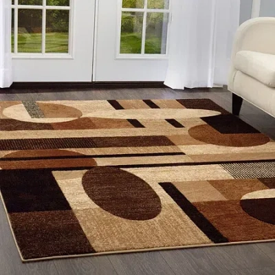 Home Dynamix Tribeca Jasmine 3-pc. Abstract Rectangular Rug Set In Brown