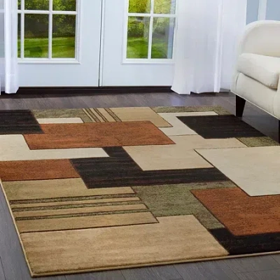 Home Dynamix Tribeca Mason 3-pc. Abstract Rectangular Rug Set In Brown