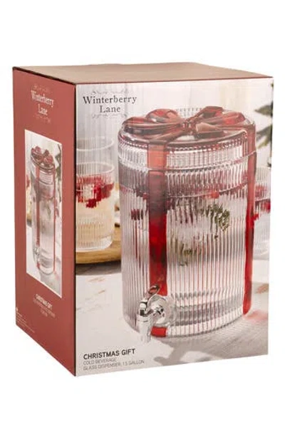 Home Essentials And Beyond Holiday Bow Cold Beverage Glass Dispenser In Transparent