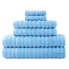 Home Expressions 6-pc. Ribbed Solid Bath Towel Set In Blue