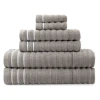 Home Expressions 6-pc. Ribbed Solid Bath Towel Set In Gray