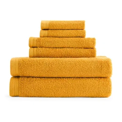Home Expressions 6-pc. Solid Bath Towel Set In Yellow