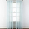 Home Expressions Crushed Voile Rod Pocket Sheer Single Curtain Panel In Blue