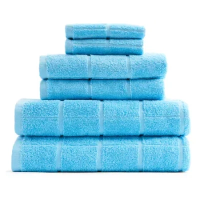 Home Expressions Grid 6-pc. Bath Towel Set In Blue