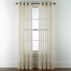 Home Expressions Lisette Grommet Top Sheer Single Curtain Panel In Sand