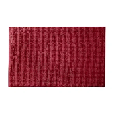 Home Expressions Melange Noodle Memory Foam Bath Rug In Red