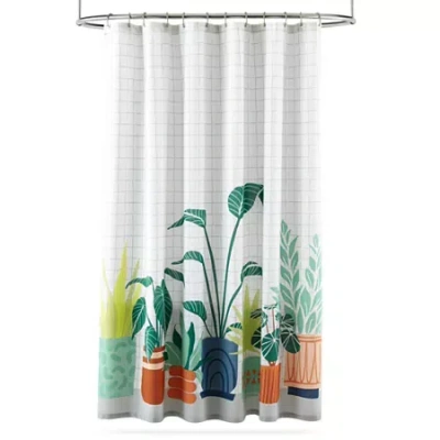 Home Expressions Potted Plant Shower Curtain In Multi