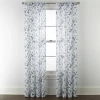 Home Expressions Remy Floral Rod Pocket Sheer Single Curtain Panel In Blue