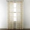 Home Expressions Remy Floral Rod Pocket Sheer Single Curtain Panel In Yellow