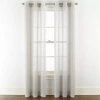 Home Expressions Remy Solid Grommet Top Sheer Single Curtain Panel In Gray