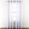 Home Expressions Remy Solid Grommet Top Sheer Single Curtain Panel In Purple