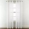 Home Expressions Remy Solid Grommet Top Sheer Single Curtain Panel In White