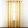Home Expressions Remy Solid Grommet Top Sheer Single Curtain Panel In Yellow