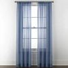 Home Expressions Remy Solid Rod Pocket Sheer Single Curtain Panel In Blue