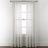 Home Expressions Remy Solid Rod Pocket Sheer Single Curtain Panel In Gray