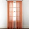 Home Expressions Remy Solid Rod Pocket Sheer Single Curtain Panel In Orange