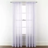 Home Expressions Remy Solid Rod Pocket Sheer Single Curtain Panel In Purple