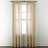 Home Expressions Remy Solid Rod Pocket Sheer Single Curtain Panel In Sand
