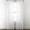 Home Expressions Remy Solid Rod Pocket Sheer Single Curtain Panel In White
