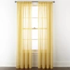 Home Expressions Remy Solid Rod Pocket Sheer Single Curtain Panel In Yellow