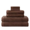 Home Expressions Solid & Stripe Bath Towel In Brown