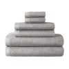 Home Expressions Solid & Stripe Bath Towel In Gray