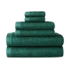Home Expressions Solid & Stripe Bath Towel In Green