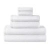 Home Expressions Solid & Stripe Bath Towel In White