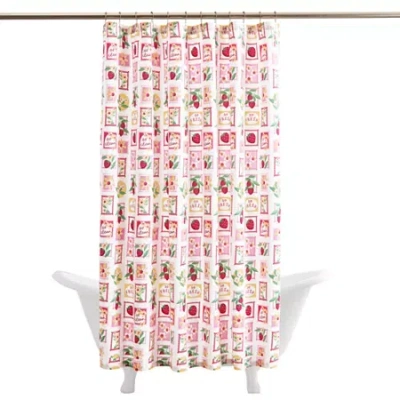 Home Expressions Stamps & Berries Shower Curtain In Multi