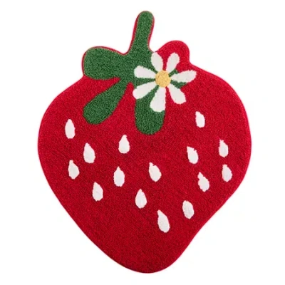 Home Expressions Strawberry Bath Rug In Multi