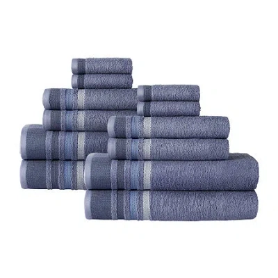 Home Expressions Stripe 12-pc. Bath Towel Set In Blue