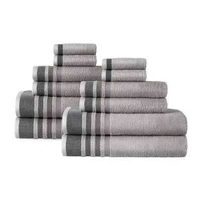 Home Expressions Stripe 12-pc. Bath Towel Set In Gray