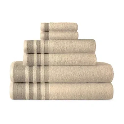 Home Expressions Stripe 6-pc. Bath Towel Set In Brown