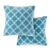Home Expressions Velvet Plush 2-pack Square Throw Pillow In Blue