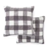 Home Expressions Velvet Plush 2-pack Square Throw Pillow In Gray
