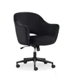 Home Furniture Outfitters Sawyer Black Faux Velvet Task Chair In Black