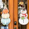 Home Malone Double Sided Snowman / Pumpkin Stack Door Hanger In Multi In Multi