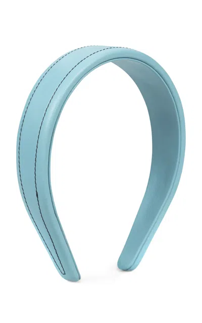 Home Of Hai Viola Leather Headband In Light Blue