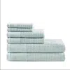 Home Outfitters Aqua 100% Cotton 6pcs Bath Towel Set, Absorbent, Bathroom Spa Towel, Modern/contemporary