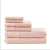 Home Outfitters Grey 100% Cotton 6pcs Bath Towel Set, Absorbent, Bathroom Spa Towel, Modern/contemporary