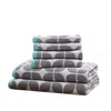 Home Outfitters Orange 100% Cotton Jacquard 6pcs Bath Towel Set, Absorbent, Bathroom Spa Towel, Casual