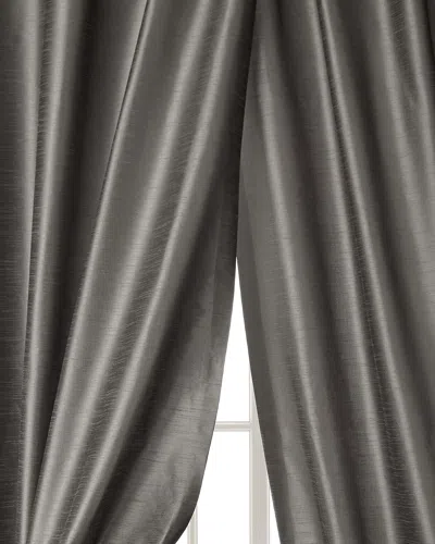 Home Silks 108"l Manhattan Curtain In Charcoal