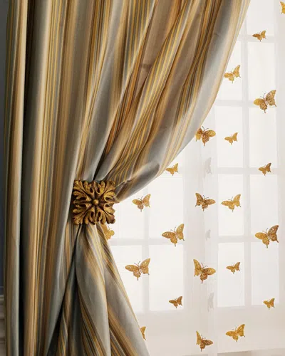 Home Silks Each 108"l Butterfly Sheer In Gold