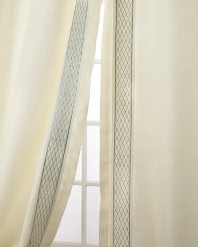 Home Silks Set Of Two Ambrosia Curtain Panels, 108" In Green Pattern