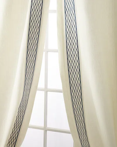 Home Silks Set Of Two Ambrosia Curtain Panels, 96" In Navy