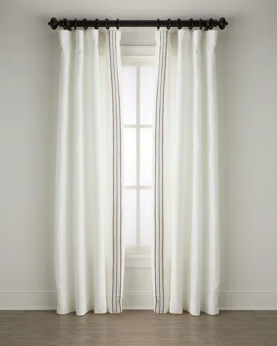 Home Silks Trelli Light-filtering Linen Drapery Panels, 52" X 108" - Set Of 2 In Black