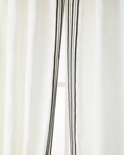 Home Silks Trelli Light-filtering Linen Drapery Panels, 52" X 96" - Set Of 2 In Black