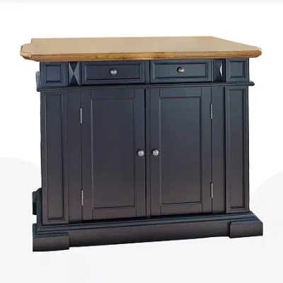 Home Styles Homestyles Americana Drop Leaf Wood-top Kitchen Island In Black